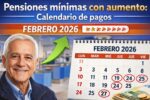 Pensiones mínimas con aumento: calendario de pagos febrero 2026