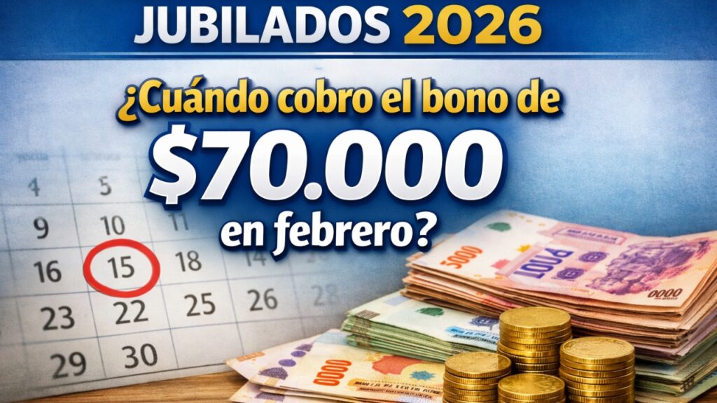 Jubilados 2026: ¿Cuándo cobro el bono de $70.000 en febrero?