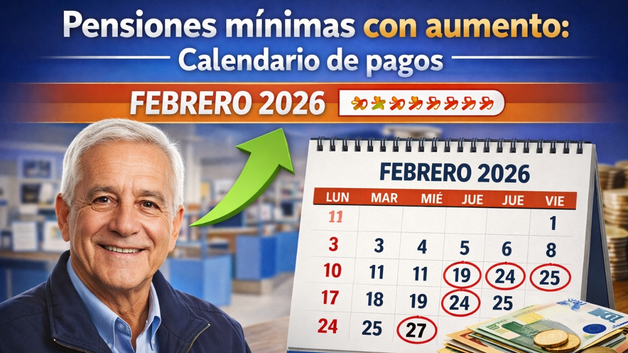 Pensiones mínimas con aumento: calendario de pagos febrero 2026