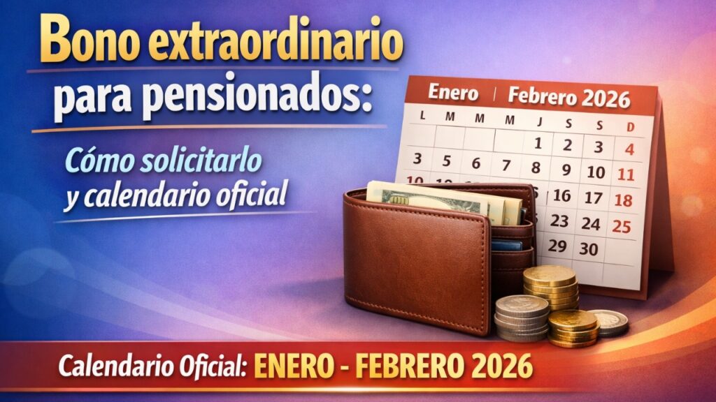 Bono extraordinario para pensionados: cómo solicitarlo y calendario oficial enero-febrero 2026