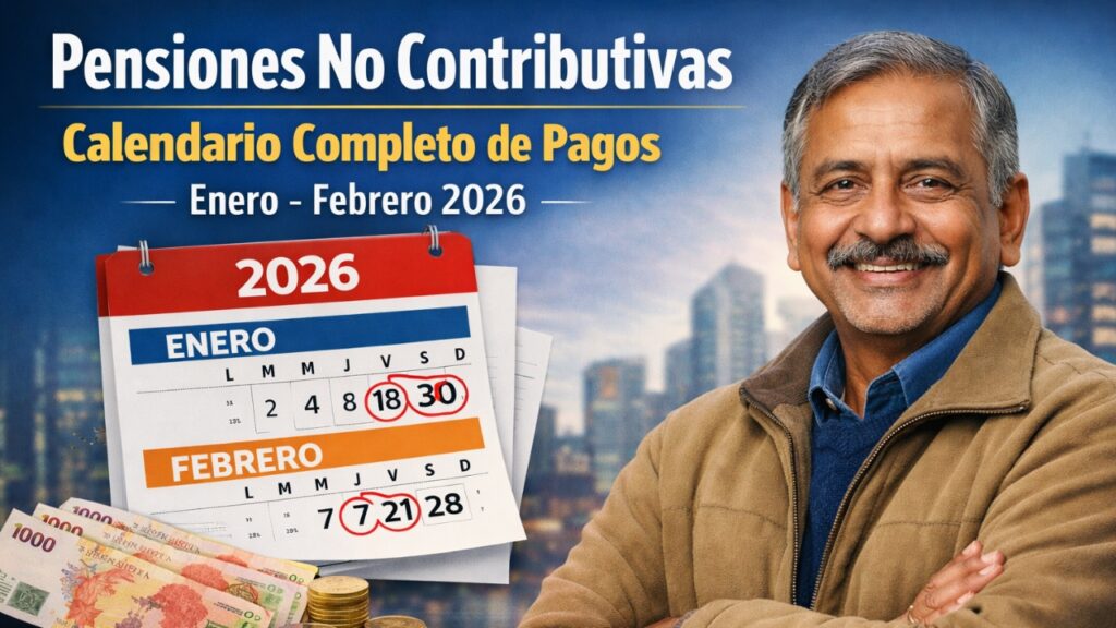 Pensiones no contributivas: calendario completo de pagos enero-febrero 2026