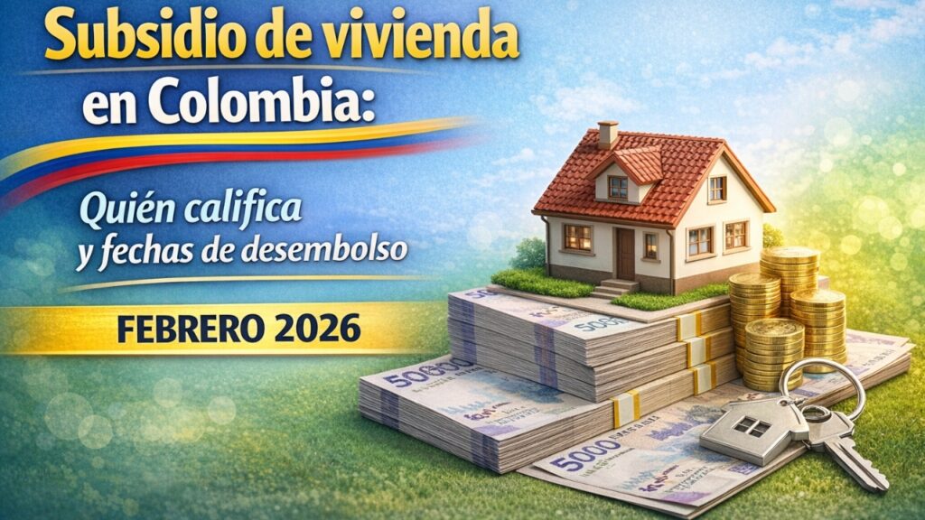 Subsidio de vivienda en Colombia: quién califica y fechas de desembolso febrero 2026